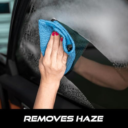 VIKING Glass Microfiber Cleaning Cloth for Car and Home 2 Pack, Glass Towels for Mirror, and Picture Frames, and Car Detailing Kit, 16 inch x 16 inch, Blue - size: 2 Pack
