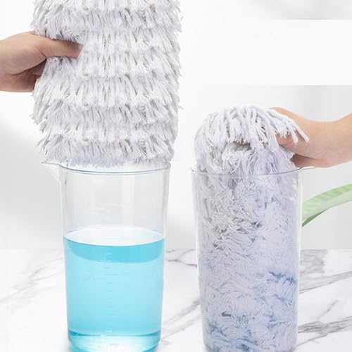 Flat Mop for Floor Cleaning, Wet and Dry Mop with Flexible Flat Head, Efficient Dust Dirt Adsorption, Telescopic Handle 33.86 - 49.21in for Home Hardwood Tile Floors