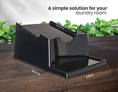 Liquid Laundry Detergent Holder Stand with Drip Tray - 1 Pack - Black | Easy Pouring, Rubber Feet, Angled Stand, Fabric Softener Dispenser for Laundry Room Organization & Storage, NO STRAP - color: Black