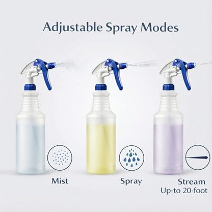 Bar5F Professional Sprayer 24-Ounce - 20 Foot Spray, Bleach Resistant, Adjustable Nozzle, All-Purpose, 3-Pack