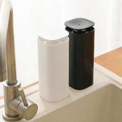 Pump Dispenser Bottle, Top Push Down Squeeze Liquid and Hand Soap Dispenser Refillable Dishwashing Bottles for Kitchen and Bathroom (Black) - color: Black