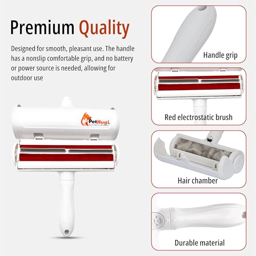 Reusable Pet Hair Remover Roller for Couch & Furniture – Self Cleaning Lint Roller for Dog & Cat Hair, Washable Pet Hair Cleaner for Carpet, Sofa & Bedding