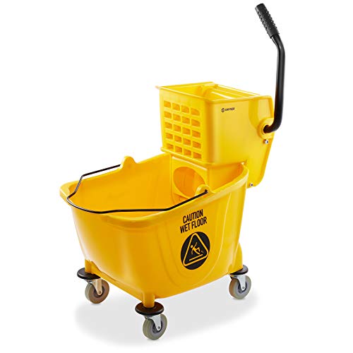 Dryser Commercial Side Press Wringer Combo Mop Bucket, 33 Quart, Yellow - color: Yellow