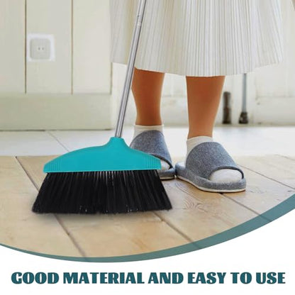 VANZACK Soft Bristle Angle Broom with Long Handle Indoor Floor Broom for Home Cleaning for Sweeping Hair and Dust in Kitchen Office and Patio