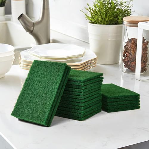 Heavy Duty Scouring Pad 5PCS, for Kitchen Bathroom Household Cleaning Dish Scrubber Scrub Sponges, for Oven Barbecue Grill Bathtub - size: 5Pack