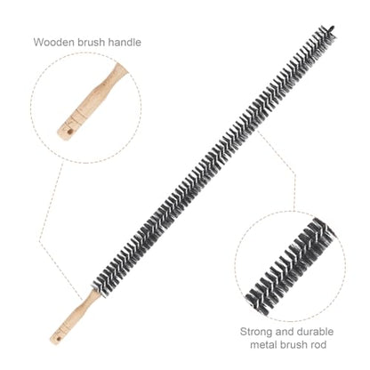 Radiator Cleaning Brush, Flexible Wood Handle Radiator Duster Brush Long Handled Dryer Lint Brush Radiator Duster Radiator Cleaner Brush Dryer Vent Brush for Radiator