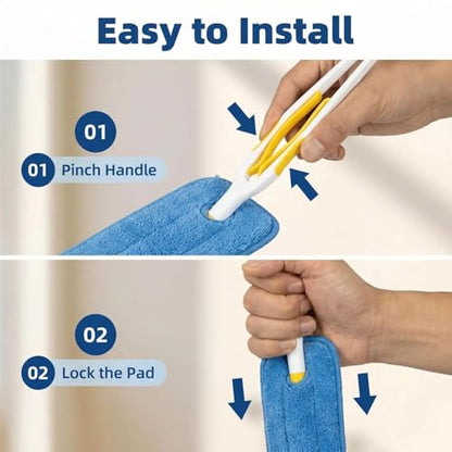 2026 New Reusable Chenille Microfiber Dust Duster, 360° Electrostatic Duster with Washable Removable Cloth Covers, Refillable Multi-Surface Duster for Home Furniture Ceiling Fan Cleaning (1 Set) - color: 1 Set