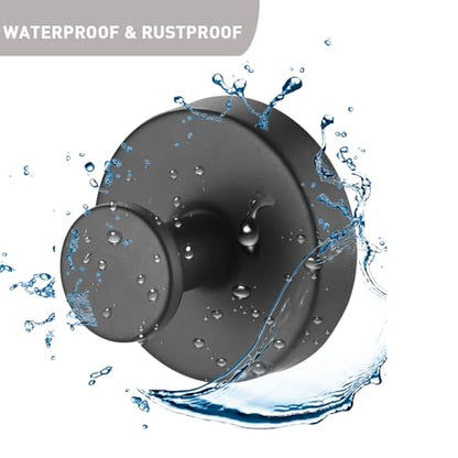 Suction Cup Hooks, Shower Hooks for Inside Shower, No-Drill Towel Hook Stainless Steel Waterproof Suction Hook for Wreaths, Loofah, Towel, Coat, Bath Robe (3, Black) - color: Black