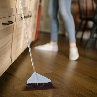 VILLCASE Heavy-Duty Commercial Broom with Long Handle for Indoor Outdoor Use Soft Bristle Patio Sweeping Tool for Courtyard Garage Kitchen Office and Market Cleaning