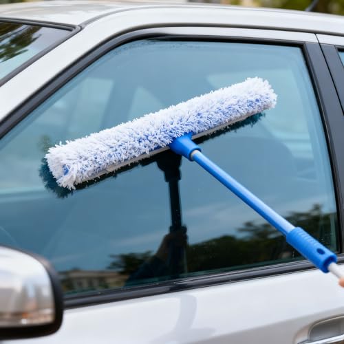 4-Pack Microfiber Window Cleaning Refill Sleeves, 14" Reusable & Washable Squeegee Cloth, Scratch-Free & Highly Absorbent, Fits MR.SIGA & 12"-14" Tools