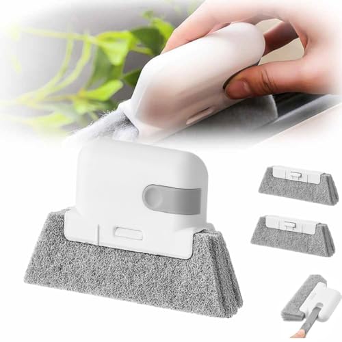 Magic Window Track Cleaner, 2024 Upgraded Window Groove Cleaning Brush, Window Cleaning Tools Set with 2 Replacement for Window lides Gaps Tile Lines Shutter Car Vents (Grey) - color: Gray