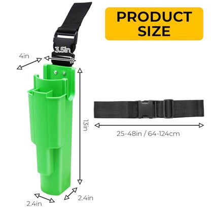 Window Cleaning Side Bucket On a Belt Holster Holds 3 Squeegees and a Washer - color: Green