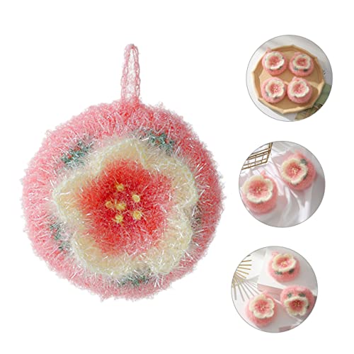 Beaupretty Flower Shaped Dish Towel Set Absorbent Kitchen Cleaning Cloth Dual-Sided Scouring Dishcloth for Tableware for Household Washing and Scrubbing