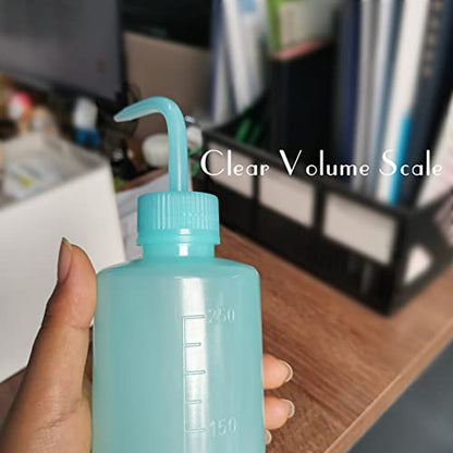 Valchoose Upgraded 2 Pack Plastic Wash Bottles(Blue) 250ml 8.5oz, Tattoo Wash Bottle LDPE No Leaking, Safety, Reusable, Awesome for Watering Plants and Washing Lab Ware - color: Blue, size: 2x250ml