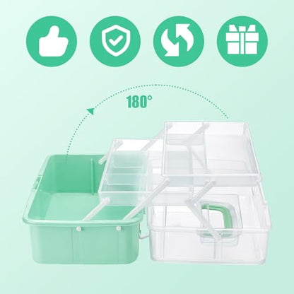 Mifoci Green Ivf Medication Organizer Gift Caddy 3-layer Plastic Dividing Storage Box with Spacers Ivf Meds Must Haves Organize Supplies Womens Home Utility Box - color: Green