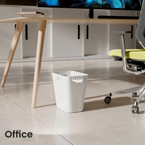 JOYMOOP Slim Trash Can 3-Pack, 2.2 Gallon Plastic Wastebasket for Bathroom, Bedroom, Office, Kitchen with 4 Rolls Bags, White - color: White, size: 3 pcs Waste Baskets+ 4 Rolls of Trash Bags