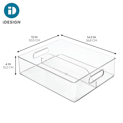 iDesign Divided Pantry Bin with Handles, Set of 6, Clear | For Pantry, For Refrigerator, For Freezer - style: Pack of 6