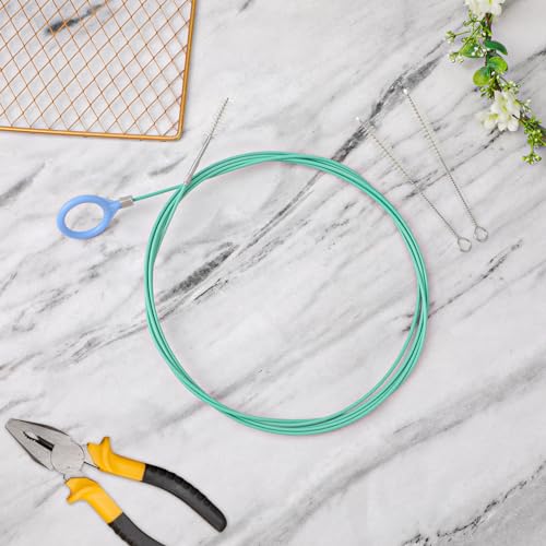 Flexible Tube Cleaning Brush, 118 Inch Long Wire Brush Extra Long Pipe Cleaner Tool with 2pcs Straw Cleaning Brushes for Car Refrigerators Sunroof Sink Drain Dredge Holes