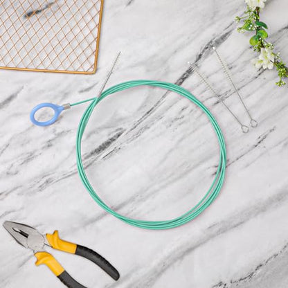 Flexible Tube Cleaning Brush, 118 Inch Long Wire Brush Extra Long Pipe Cleaner Tool with 2pcs Straw Cleaning Brushes for Car Refrigerators Sunroof Sink Drain Dredge Holes