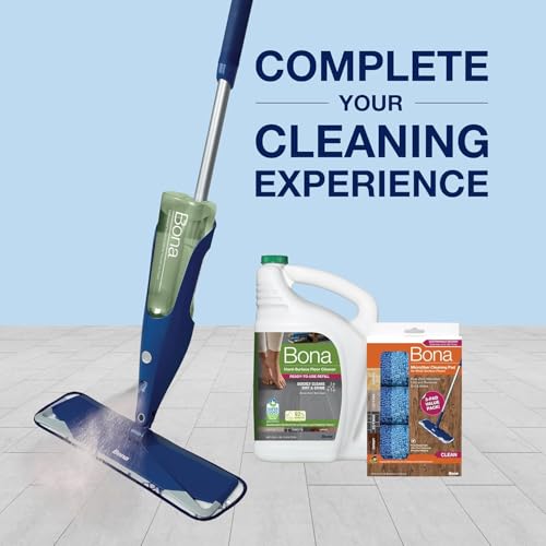 Bona Multi-Surface Hard Floor Cleaner Spray Mop Cartridge - 34 fl oz - Unscented - Refillable - Residue-Free Floor Cleaning Solution for Bona Spray Mops - Stone, Tile, Laminate, and Vinyl Floors - size: 34 Fl Oz (Pack of 1)