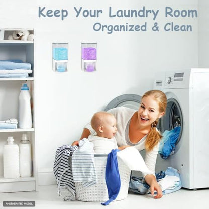 35 OZ Laundry Detergent Dispenser/Wall-Mounted Scent Booster Beads Dispenser for Laundry Room Storage, Suitable for Softener Beads/Sea Salt/Rice Dispenser/Sprinkles/Solid Grain Organize - size: 35 oz