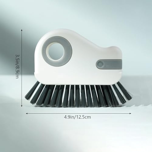 2 in 1 Groove Cleaning Brush, Multifunction Window Track Cleaning Tools with Hard Bristle and Hidden Scraper, Crevice Brush for Sliding Door Track, Window Seal, Sill (Gray) - color: Gray