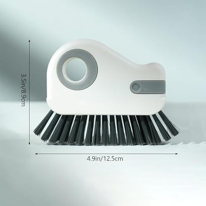 2 in 1 Groove Cleaning Brush, Multifunction Window Track Cleaning Tools with Hard Bristle and Hidden Scraper, Crevice Brush for Sliding Door Track, Window Seal, Sill (Gray) - color: Gray