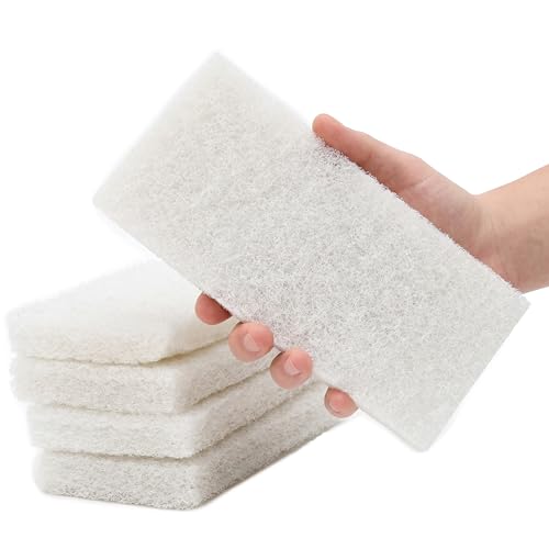 KLEEN HANDLER Light White Cleaning Pad | Multipurpose Household Scrub, Non-Scratch for Delicate Surfaces (Pack of 5) - color: White, size: Pack of 5