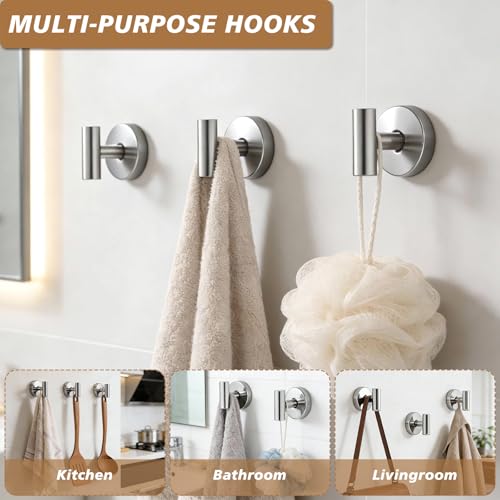 Suction Cup Hooks, Removable Shower Hooks, Chrome, 2-Pack | No Wall Damage | Strong Hold on Tile, Glass & Mirrors | Kitchen & Bathroom Use | Perfect for Towels, Loofahs, Robes & Coats - style: Chrome