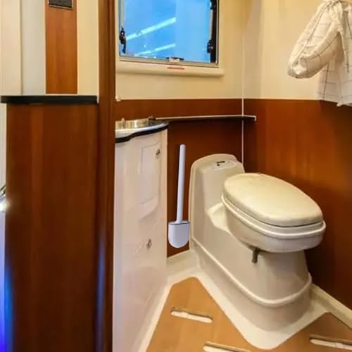 RV Toilet Bowl Brush, Toilet Brush Silicone Won't Damage Toilets, Wall Mounted Toilet Brush-Anti-Roll, Anti-Drip Design, Suitable for RV Travel Trailers and Campers, Made by RVers for RVers