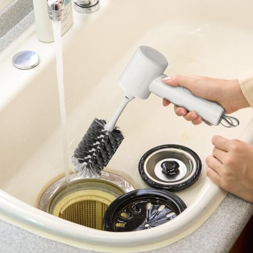 Electric Spin Scrubber, Cordless Handheld Brush, 2 Speeds | 4 Attachments, 1500mAh Battery, IPX7 Waterproof, 120-Min Runtime for Kitchen, Bathroom, Stovetop, Glass, Car