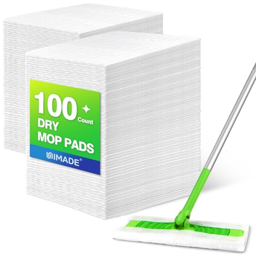 UNIMADE Dry Sweeping Cloths, 100 Count Mop Refill Compatible with Swiffer Sweeper - Disposable Duster Refills Mops for Cleaning Hardwood Floor Dust - size: 100 Count