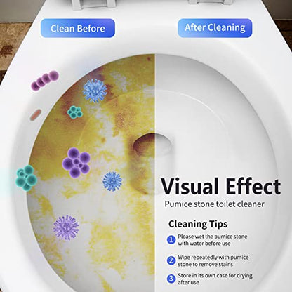Laiyeoy Toilet Bowl Cleaner Pumice Stone -Hard Water Stain Remover with Ergonomic Handle, Powerfully Removes Toilet Bowl Rings，Rust &Lime，Ideal for Toilet Brush/BBQ Grills/Sink/Pool/Bathroom【2Pack】 - color: Long Handle