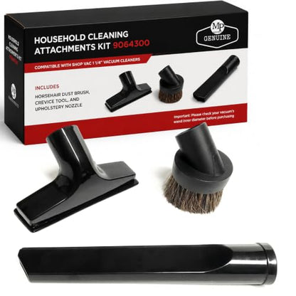 MP Maresh Products Household Cleaning Attachments Kit 9064300 Compatible with Shop Vac 1 1/4" Vacuum Cleaners Dust Brush Crevice Tool and Upholstery Nozzle (Household Cleaning Kit) - size: Household Cleaning Kit