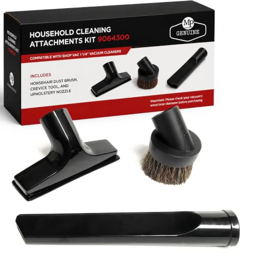MP Maresh Products Household Cleaning Attachments Kit 9064300 Compatible with Shop Vac 1 1/4" Vacuum Cleaners Dust Brush Crevice Tool and Upholstery Nozzle (Household Cleaning Kit) - size: Household Cleaning Kit