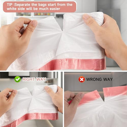 Small Trash-Bags-Bathroom 4 Gallon Drawstring Garbage-Bag - Kitchen Bedroom Car Size Unscented Clear White 90 Count Recycle Plastic Tall Liners for Office Outdoor Garden Waste Basket Can Heihaily - style: Red Drawstring-4Gal-90