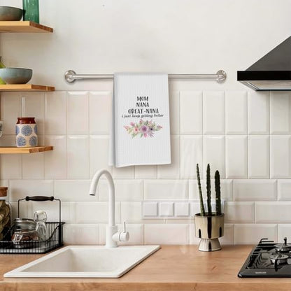 Great Grandma Dish Towels - Great Nana Gifts Reusable Dish Towel Waffle Weave Absorbent Kitchen Towels, Grandmas Hand Cloth Tea Towel, Grandma Gifts from Grandson Granddaughter (14×24 Inches) - color: Great Nana Quote