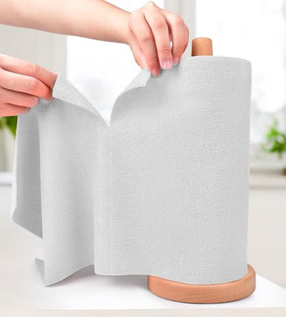 KitchLife Microfiber Cleaning Cloth Roll - Tear-Away Reusable Microfiber Paper Towels, Lint-Free, Washable, 20 Sheets for Kitchen, Car, Dishes, and Sensitive Surfaces (Light Gray) - color: Light Gray