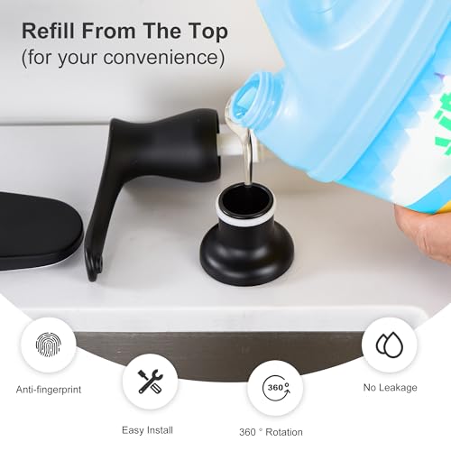 GAGALIFE Sink Soap Dispenser Matte Black, Built in Soap Dispenser with 17 OZ Bottle, Lotion Dispenser for Kitchen Sink, Refill from The Top - color: Matte Black, size: with Bottle