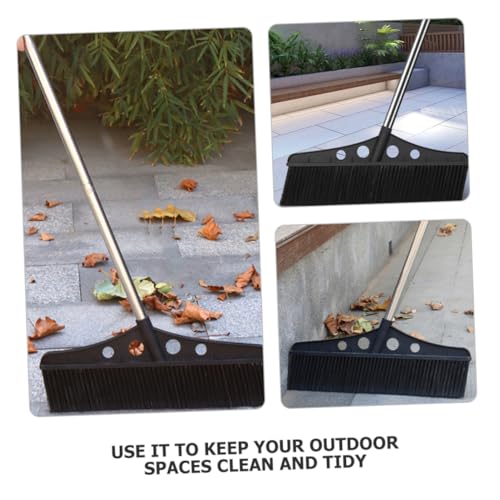 Wide Outdoor Broom Heavy Duty Stainless Steel Scrub Brush with Long Handle for Efficient Sweeping Gardens Patios and Garages Detachable Design for Versatile Cleaning