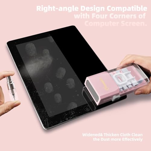 Tassmpitor Keyboard Cleaning Kit, All in 1 Laptop Cleaning Kit for MacBook iPhone iPad Camera Lens Airpods Computer, Compact Keyboard Cleaner with Spray and Brush, Multitool for Electronic Screen - color: Light Pink