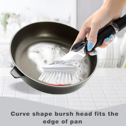 Brush Refills for RIMAY Dish Brush - 6 Pack Dish Brush Cleaning Soap Dispensing Head Replacement for Scrubber (White) - color: White-6pack