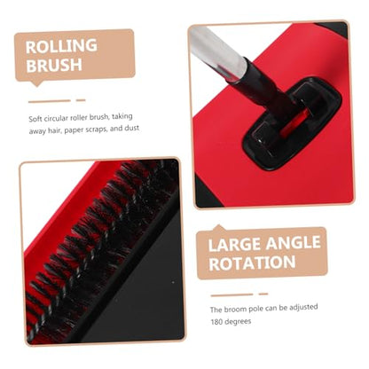 Cabilock Handheld Carpet Sweeper with Adjustable Handle Portable PET Hair and Dust Cleaner Manual Non-Electric Rug Roller Brush for Home and Office Cleaning