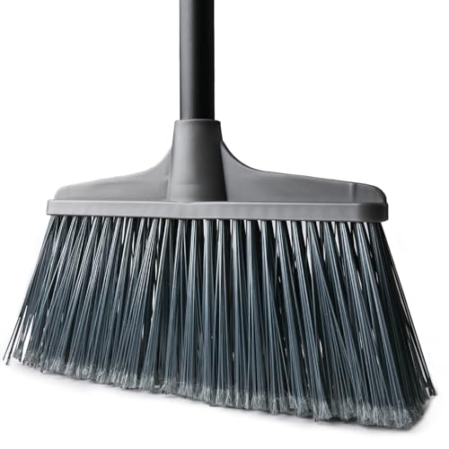 Outdoor Indoor Broom for Floor Cleaning - 54 inch Outside Indoor Broom, Medium-Hardness Bristles Brooms for Sweep Outdoor, Angle Brooms for Floors Applied to Yards, Garages, Patios, and Walkways, etc