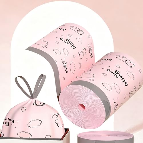 2 Rolls Thickened Drawstring High Stretch Garbage Bags Large Capacity Heavy Load PE Waste Bags, Eco-Friendly, Tear Resistant, 45 * 41cm (50PCS/ Roll)