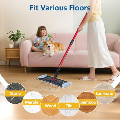 10 Pack H2prO Mop Pads Compatible with O Ceda H2PrO Flat Mo p System, 100% Microfiber Mop Head Replacements, Washable and Reusable, White - color: 10 Pack-white