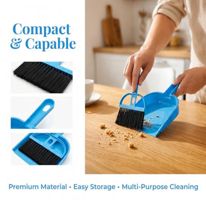 TOPZEA 6 Pack Mini Dust Pan and Brush Set, Mini Hand Broom Dustpan Set Hand Whisk for Table, Desk, Countertop, Keyboard, Cat, Dog and Other Pets