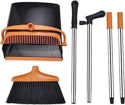 Upright Stand Up Broom and Dustpan Set for Home, Broom and Dustpan/Dustpan with Broom Combo with Long Handle for Home Kitchen Room Office Lobby Floor Use