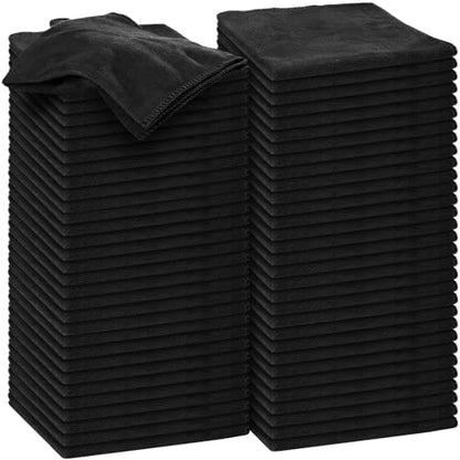 Nuenen Microfiber Cleaning Cloths for Cars 16 x 16 Inch Ultra Absorbent Car Towels Drying Reusable Cleaning Supplies House Kitchen Window Microfiber Towel(Black,60 Pcs) - color: Black