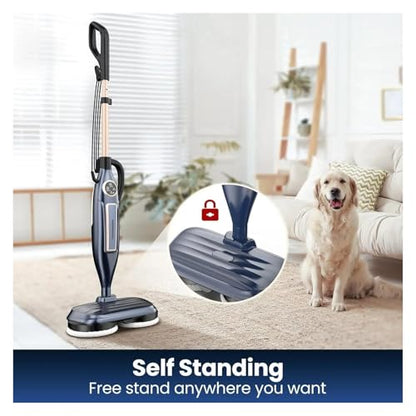Compatible With INSE VM6 Scrubbing Steam Mop,10-in-1 Lightweight Spin Mop With Rotating Mop Pads, 3 Steam Modes & LED Headlights For Hard Floor Tile(Khaki) - color: Khaki